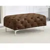 VENTE-UNIQUE Pouf chesterfield en microfibre aspect cuir vieilli EDWINA
