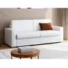 Vente-Unique Canapé 4 places convertible express en simili blanc - Couchage lattes larges 160 cm - Matelas 22 cm avec mémoire de forme CALITO