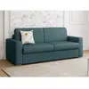 Vente-Unique Canapé 4 places convertible express en tissu bleu - Couchage lattes larges 160 cm - Matelas 22 cm avec mémoire de forme CALITO