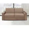 Vente-Unique Canapé 2 places convertible express en velours beige - Couchage lattes larges 120 cm - Matelas 22 cm avec mémoire de forme CALITO