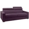 Vente-Unique Canapé 4 places convertible express en tissu violet - couchage lattes larges 160 cm - Matelas 22 cm avec mémoire de forme VIZIR