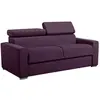Vente-Unique Canapé 3 places convertible express en tissu violet - couchage lattes larges 140 cm - Matelas 22 cm avec mémoire de forme VIZIR