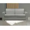 Vente-Unique Canapé 3 places convertible express en simili gris - Couchage 140 cm - Matelas 22 cm avec mémoire de forme CALITO