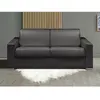 VENTE-UNIQUE Canapé 3 places convertible express en simili CALITO - Noir - Couchage 140 cm - Matelas 22 cm avec mémoire de forme DUNLOPILLO