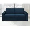 Vente-Unique Canapé 3 places convertible express en velours bleu nuit - Couchage 140 cm - Matelas 22 cm avec mémoire de forme CALITO