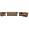 VENTE-UNIQUE Canapé 3+2+1 places CHESTERFIELD en microfibre aspect cuir vieilli