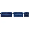 VENTE-UNIQUE Canapé CHESTERFIELD - Velours bleu roi - 3+2+1 places