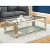 VENTE-UNIQUE Table basse en verre trempé et acier inoxydable - Chromé - NOMELANO