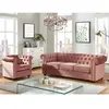 VENTE-UNIQUE Canapé 3 places et fauteuil CHESTERFIELD - Velours rose pastel