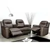 VENTE-UNIQUE Canapé 3 places et un fauteuil relax evasion en cuir - Marron