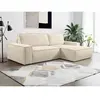 PASCAL MORABITO Canapé d'angle convertible en tissu bouclette beige amelia - Angle droit