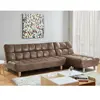 VENTE-UNIQUE Canapé modulable convertible en microfibre vieillie ESTEBAN - Marron vintage