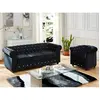 VENTE-UNIQUE Canapé 3 places et fauteuil CHESTERFIELD - velours noir et boutons effet cristal