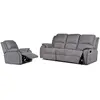 VENTE-UNIQUE Canapé 3+1 places relax en microfibre HERNANI - Gris