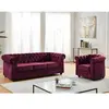 VENTE-UNIQUE Canapé 3 places et fauteuil CHESTERFIELD - velours pourpre