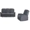 VENTE-UNIQUE Canapé 3 places et fauteuil relax électrique en tissu anthracite NEVERS