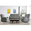 VENTE-UNIQUE Canapés 3 places 2 places et un fauteuil relax électrique en tissu anthracite NEVERS