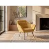 VENTE-UNIQUE Fauteuil en tissu jaune moutarde CASERTA