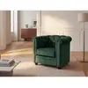VENTE-UNIQUE Fauteuil en velours vert CHESTERFIELD