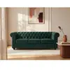 VENTE-UNIQUE Canapé 3 places en velours vert CHESTERFIELD