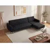 VENTE-UNIQUE Canapé d'angle convertible et réversible en tissu noir WILLIS II