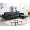 VENTE-UNIQUE Canapé d'angle convertible et réversible en simili noir WILLIS II