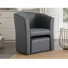 VENTE-UNIQUE Fauteuil cabriolet et pouf en simili gris JOVANA