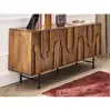 Vente-Unique Buffet avec 3 portes en bois de manguier et métal noir - ...