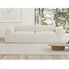 Vente-unique - Canapé 4 places en tissu bouclette blanc pogni de Maison Céphy
