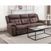 VENTE-UNIQUE Canapé 3 places relax électrique en microfibre aspect cuir vieilli marron ORTIANO