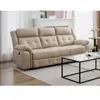 VENTE-UNIQUE Canapé 3 places relax électrique en microfibre beige ORTIANO