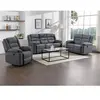 VENTE-UNIQUE Canapé 3 places, 2 places et fauteuil relax électrique en tissu gris BUROLO