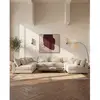 VENTE-UNIQUE Canapé d'angle panoramique en velours côtelé beige SPERONE