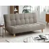 VENTE-UNIQUE Canapé 3 places convertible clic clac en tissu taupe ESTEBAN