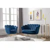 PASCAL MORABITO Canapé 2 places et fauteuil coquillage en velours bleu nuit DANDELION