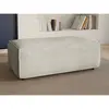 Vente-unique - Pouf en velours côtelé beige amelia
