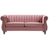 VENTE-UNIQUE Canapé chesterfield 3 places en velours vieux rose TRUMBO