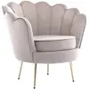 Pascal Morabito Fauteuil coquillage en velours taupe DANDELION de