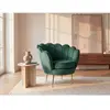 VENTE-UNIQUE Fauteuil coquillage en velours vert sapin DANDELION