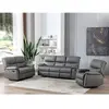 VENTE-UNIQUE Canapés 3 places 2 places et un fauteuil relax en simili gris CANBY