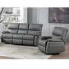 Vente-unique - Canapé 3 Places et Un Fauteuil Relax en Simili Gris Canby
