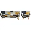 Canapé 3 places et fauteuil en tissu patchwork SERTI II