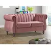 VENTE-UNIQUE Canapé chesterfield 2 places en velours vieux rose TRUMBO