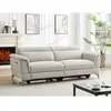 VENTE-UNIQUE Canapé 3 places relax électrique en tissu beige MACARI