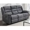 VENTE-UNIQUE Canapé 3 places relax électrique en tissu gris BUROLO