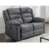 VENTE-UNIQUE Canapé 2 places relax électrique en tissu gris BUROLO