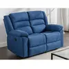 VENTE-UNIQUE Canapé 2 places relax électrique en tissu bleu BUROLO