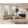 VENTE-UNIQUE Canapé d'angle droit en tissu texturé beige POGNI