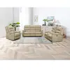 VENTE-UNIQUE Canapé 3+2+1 places relax électrique en tissu beige NEVERS