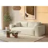 VENTE-UNIQUE Canapé 4 places convertible express en velours côtelé beige - Couchage 160 cm - Matelas 14 cm avec mémoire de forme - AMELIA